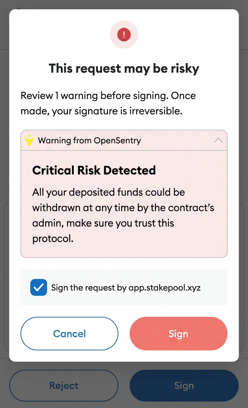 OpenSentry critical risk warning